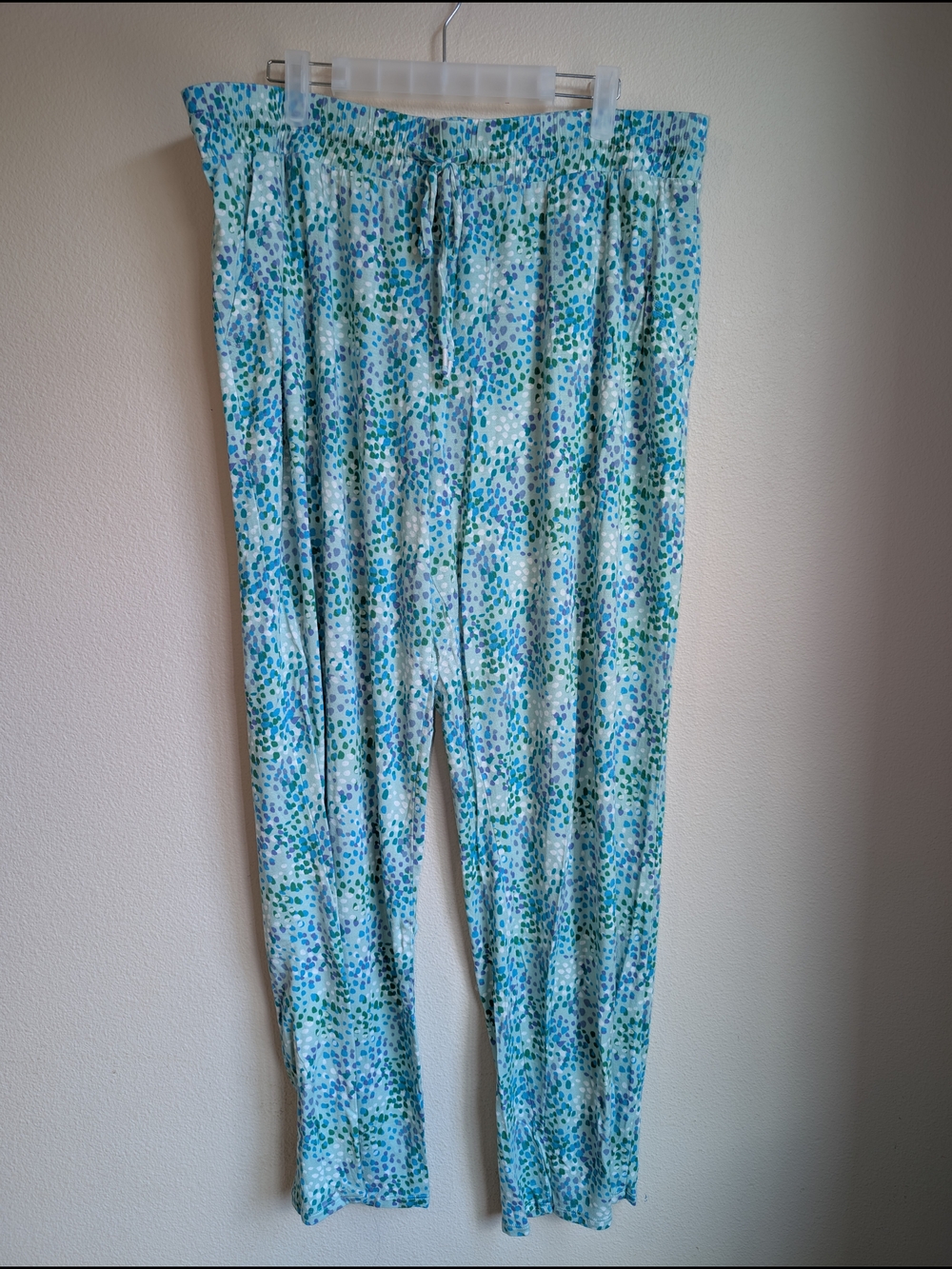 stars above Blue & Green Dot Print Pajama Pants Women's Size XXL